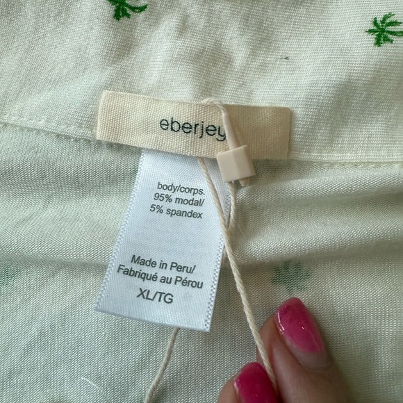 NWT Eberjey Women’s Giving Palm Short Sleep Shirt in size XL - Picture 8 of 9